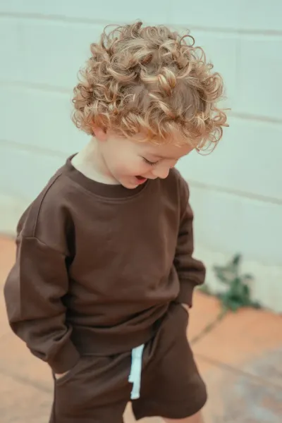 Sudadera Lisa Oversize Marrón