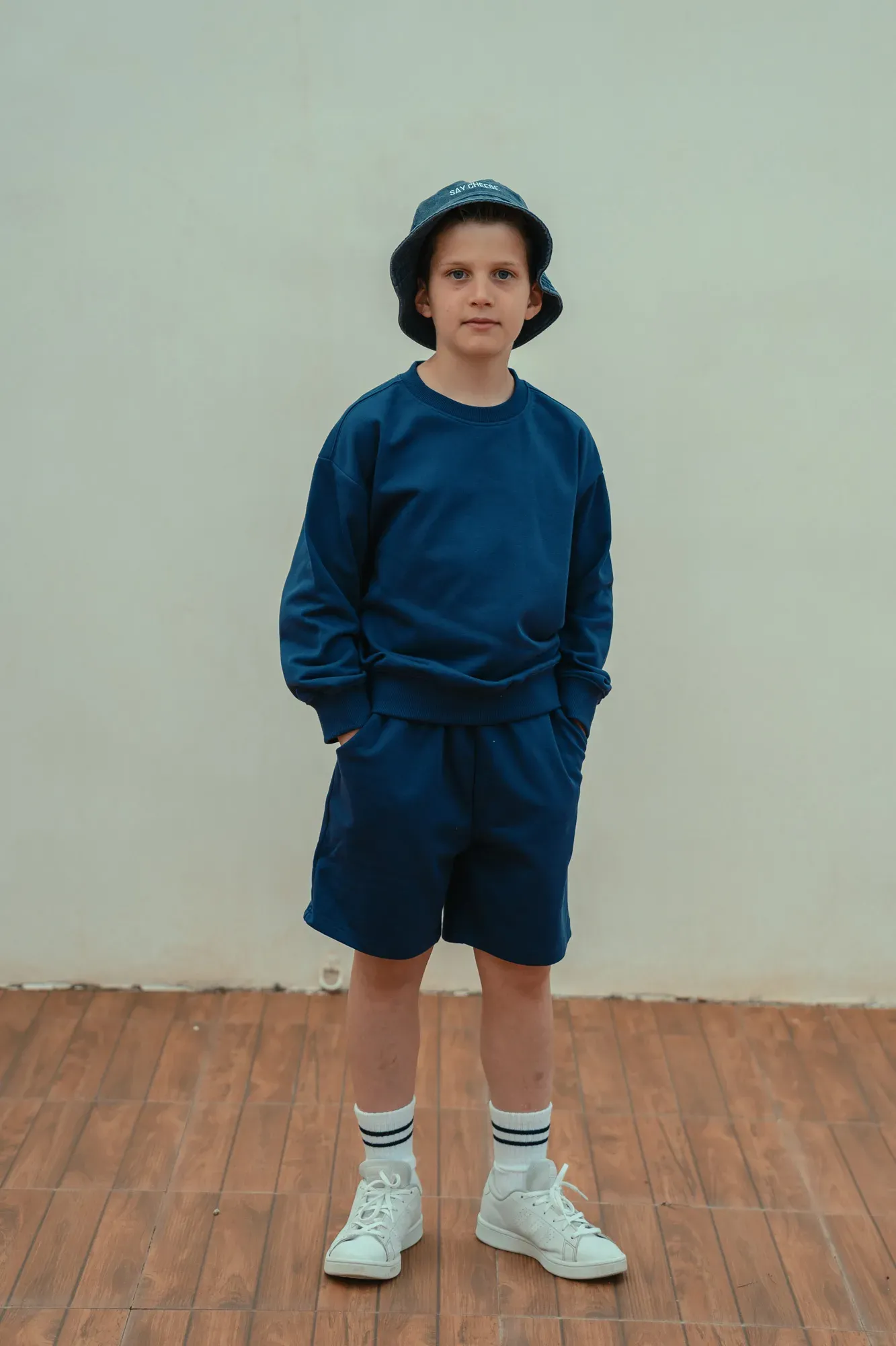 Sudadera Lisa Oversize Azul