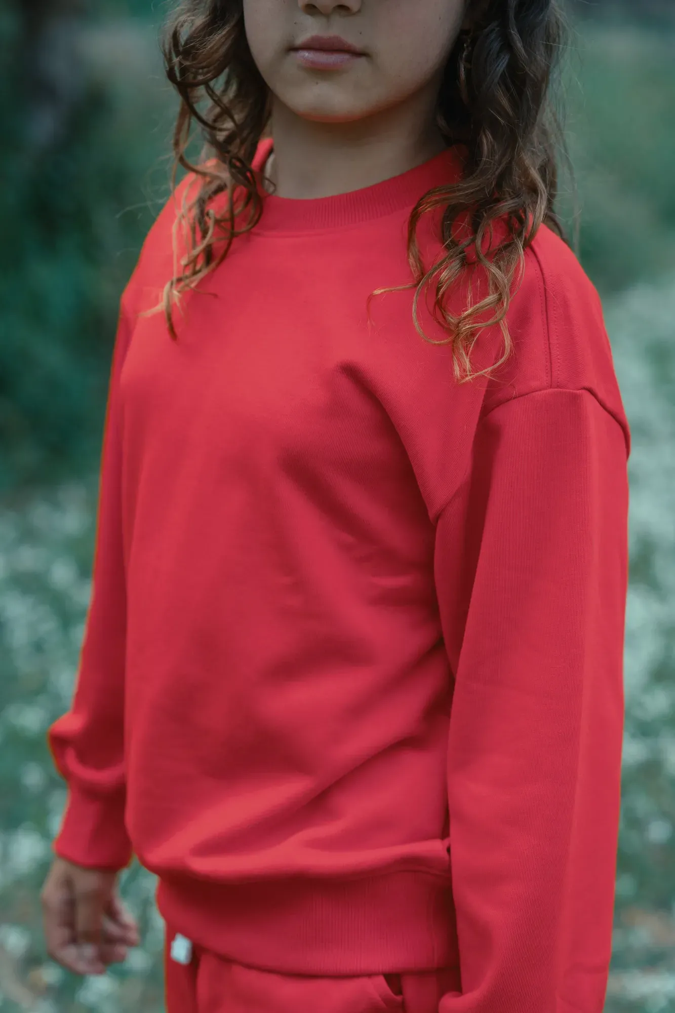 Sudadera Lisa Oversize Rojo