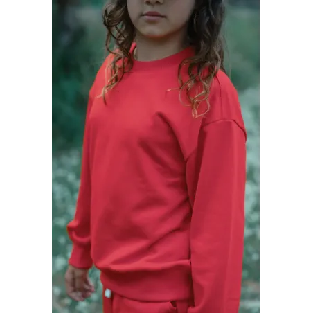 Sudadera Lisa Oversize Rojo