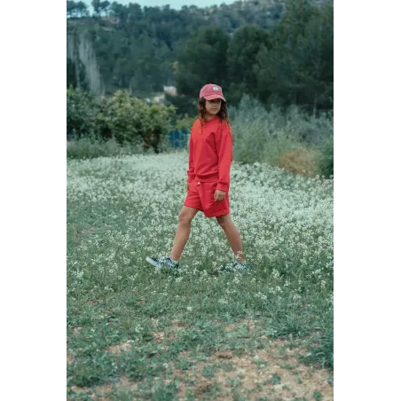 Sudadera Lisa Oversize Rojo