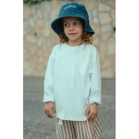Camiseta Lisa Bolsillo Blanca