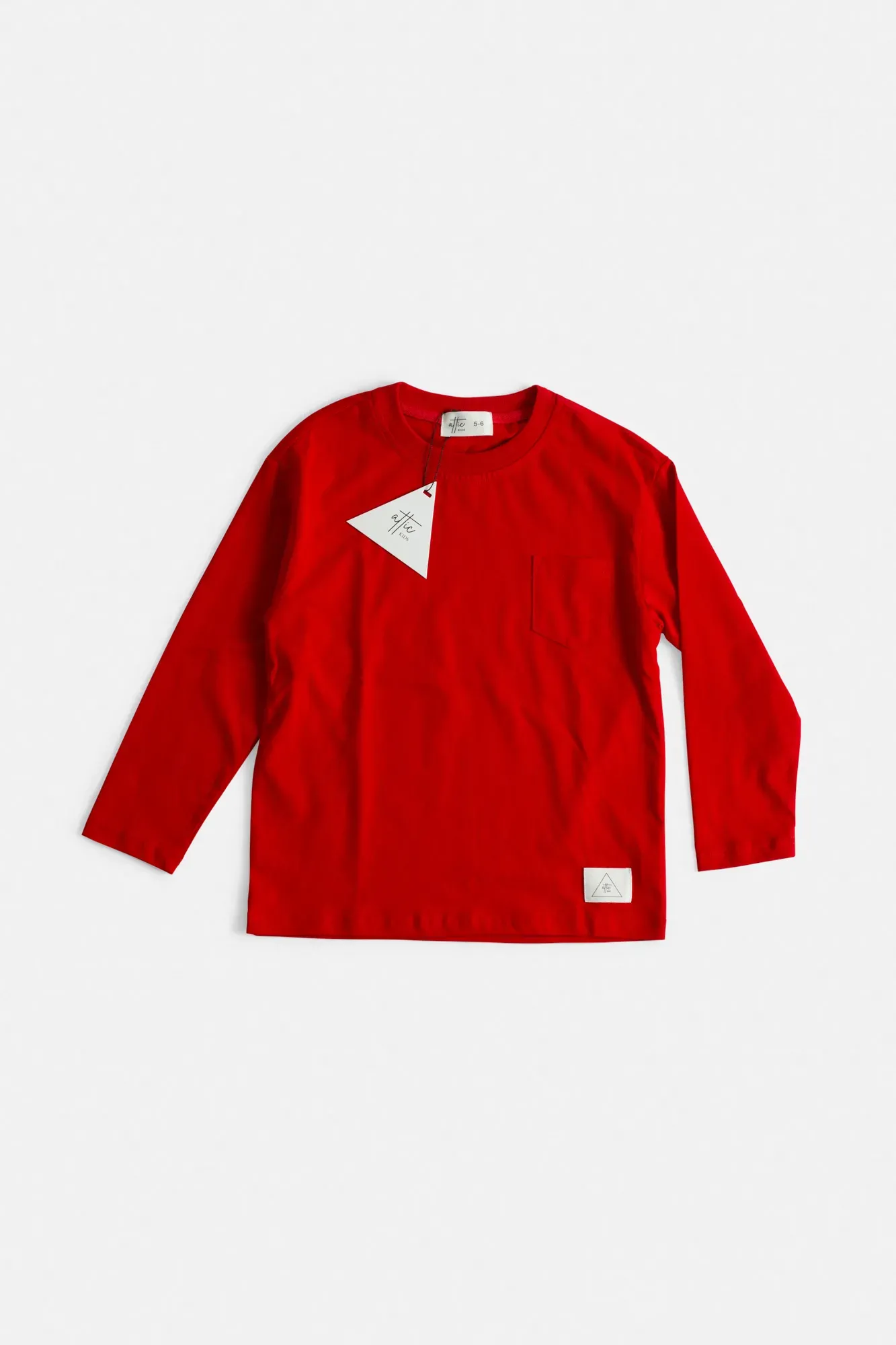 Camiseta Lisa Bolsillo Roja