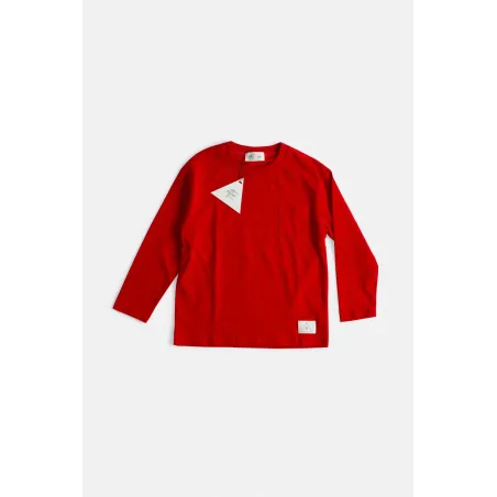 Camiseta Lisa Bolsillo Roja