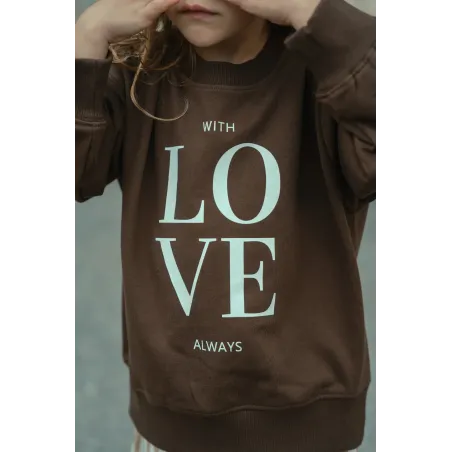 Sudadera Love Marrón