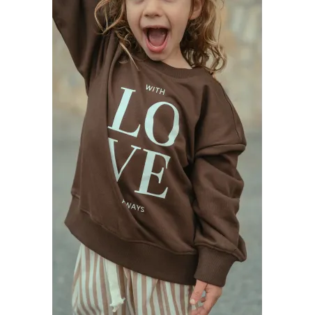 Sudadera Love Marrón
