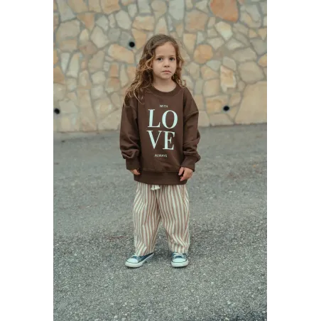Sudadera Love Marrón