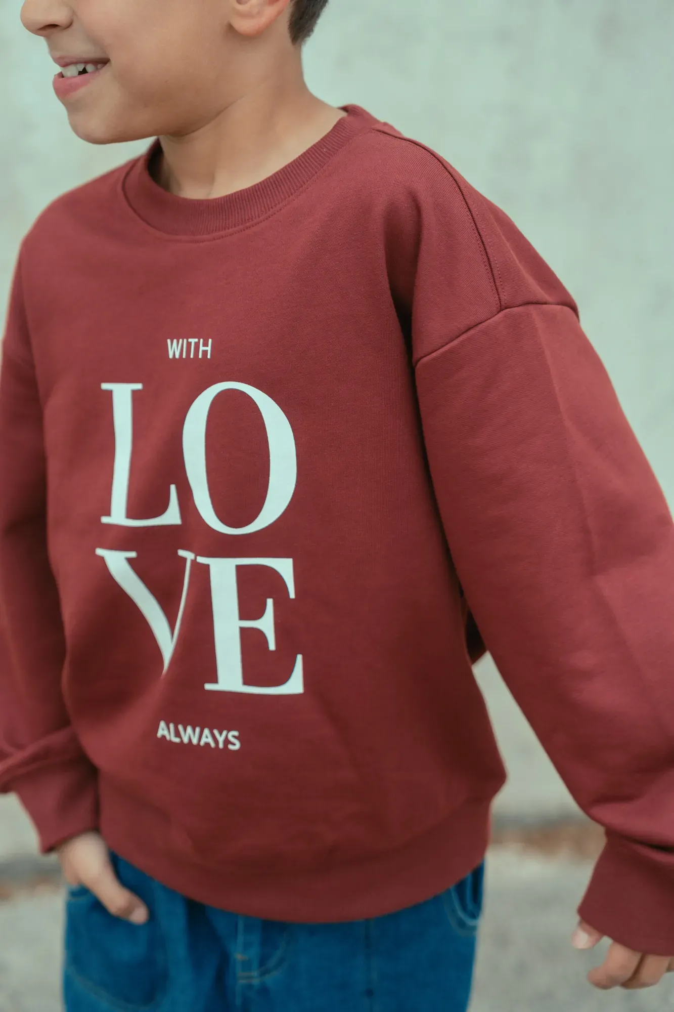 Sudadera Love Burdeos