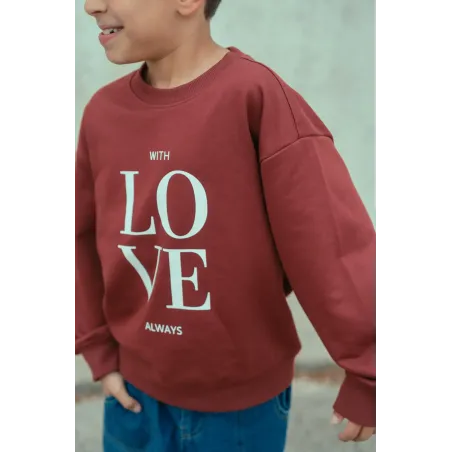Sudadera Love Burdeos