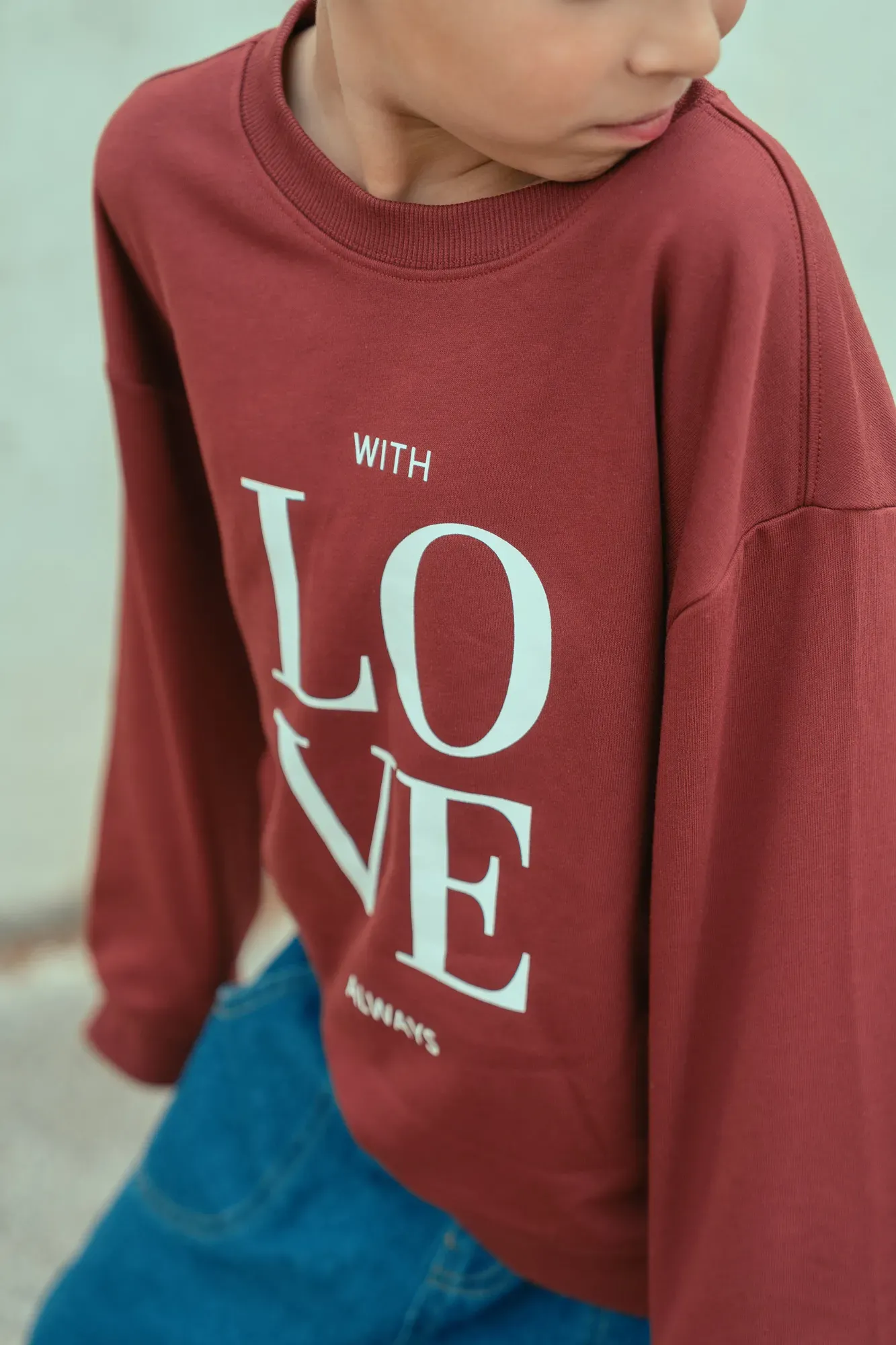 Sudadera Love Burdeos