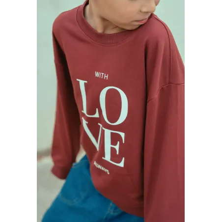 Sudadera Love Burdeos