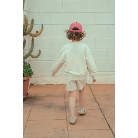 Pantalón Corto Liso Beige
