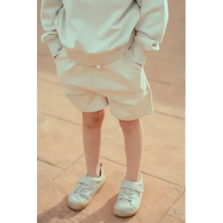 Pantalón Corto Liso Beige