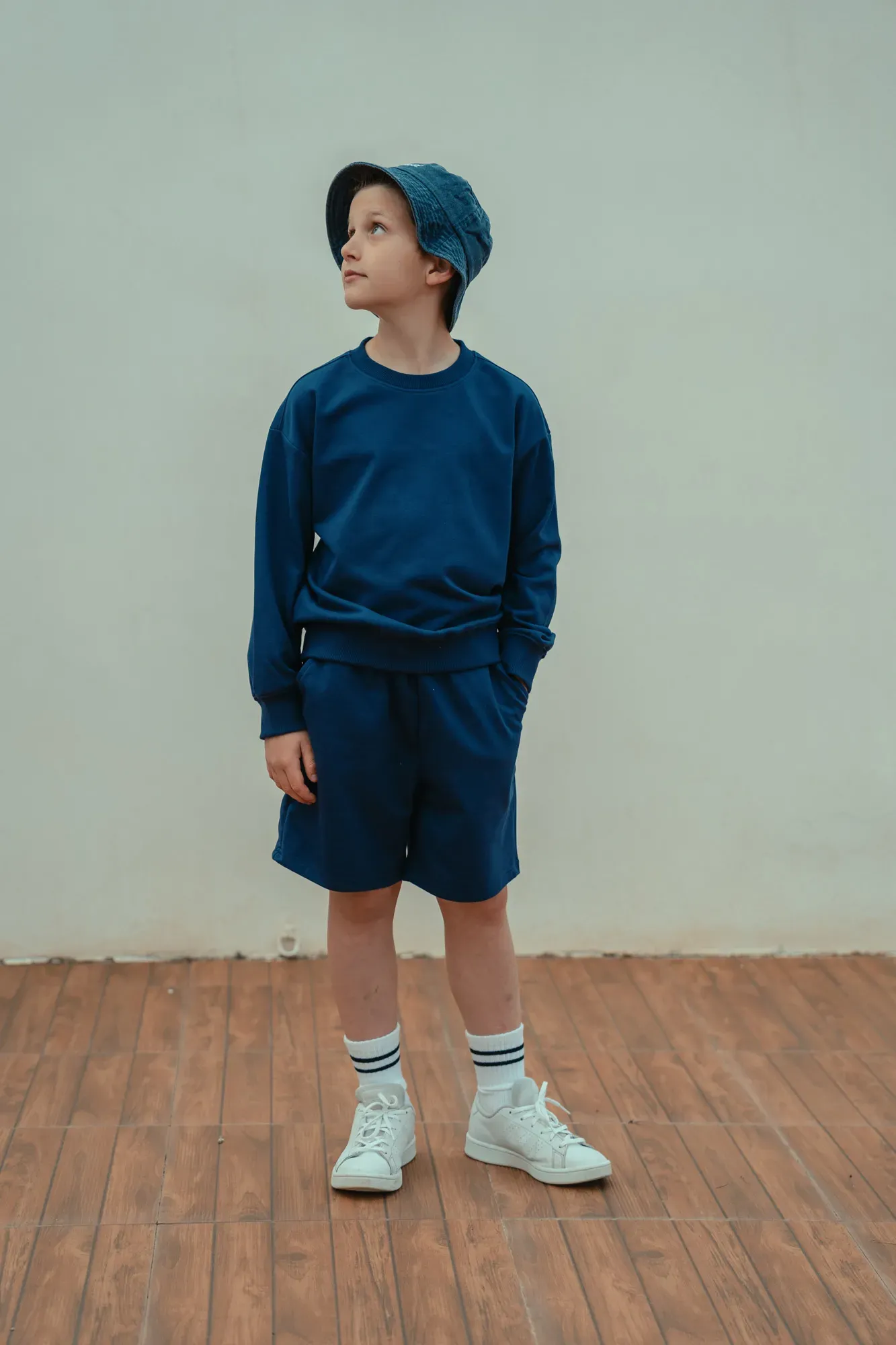 Pantalón Corto Liso Azul
