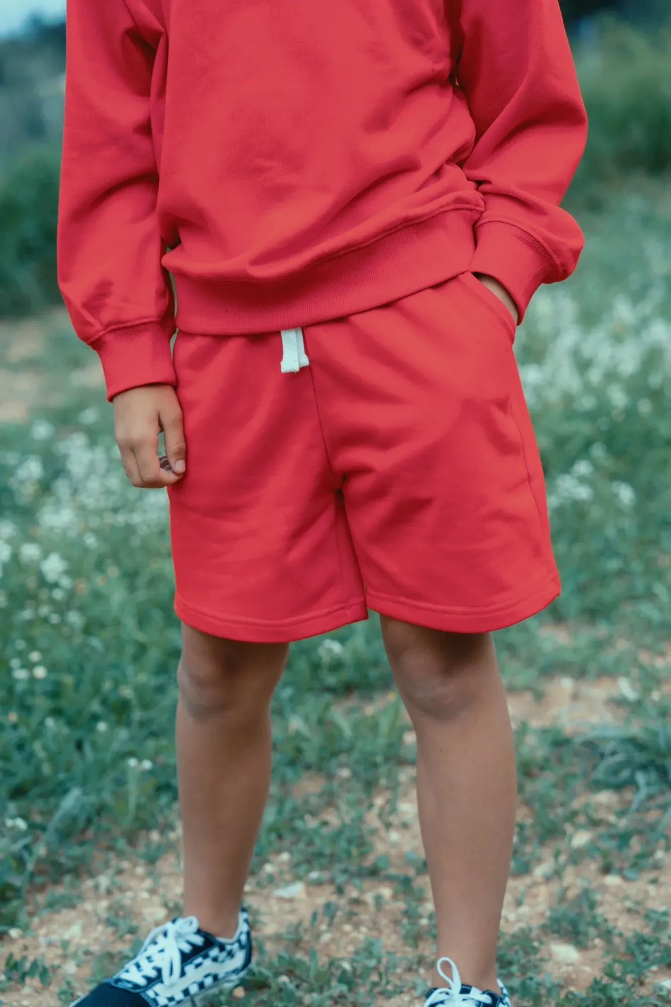 Pantalón Corto Liso Rojo