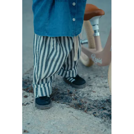 Pantalón Recto Rayas Negro