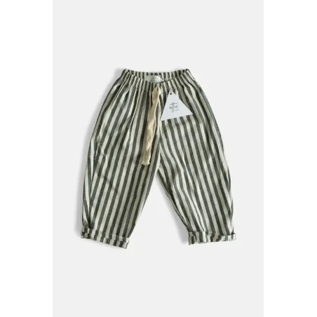 Pantalón Recto Rayas Negro