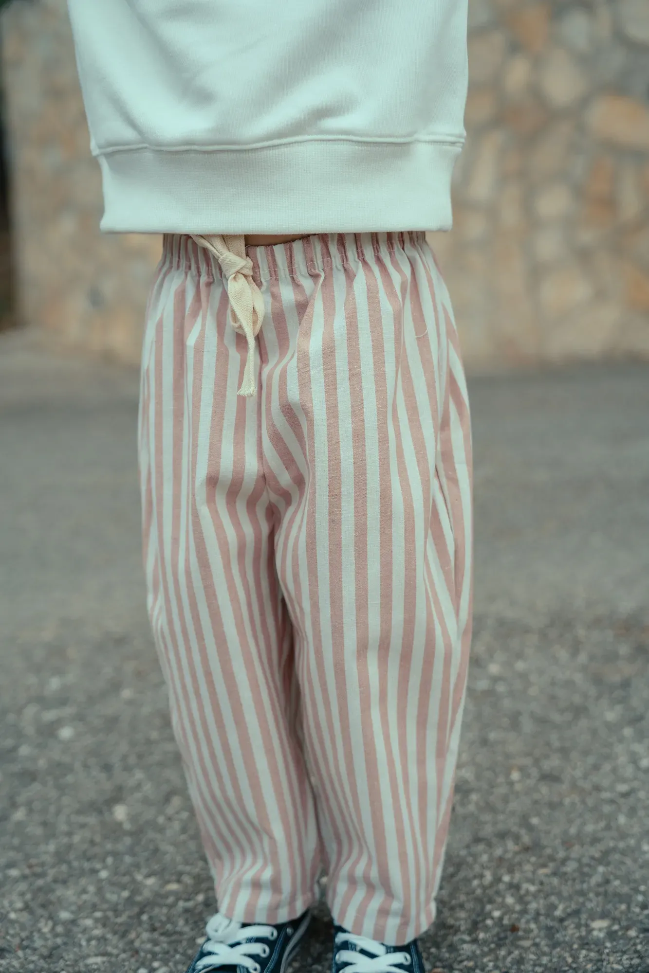 Pantalón Recto Rayas Rosa