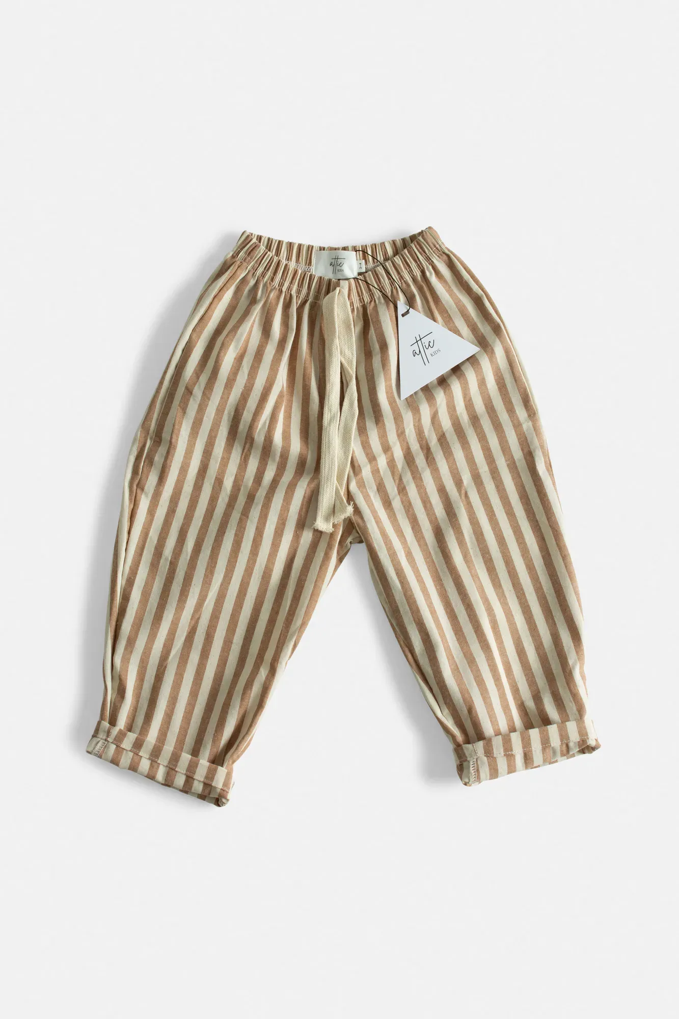 Pantalón Recto Rayas Beige