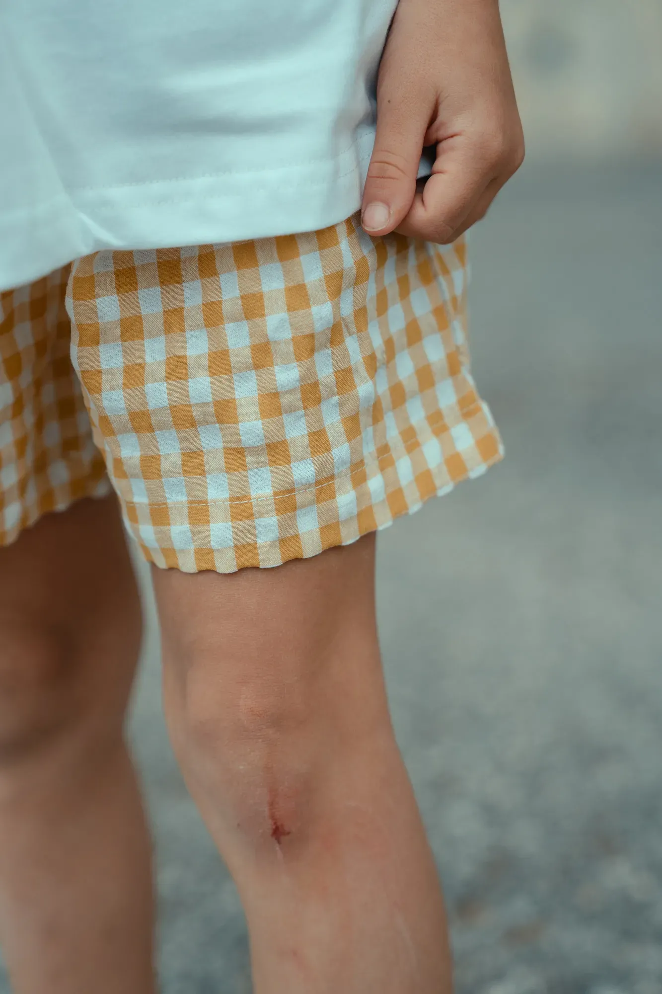 Pantalón Corto Vichy Amarillo