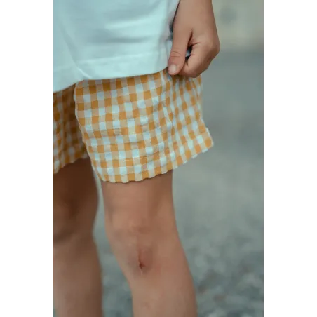 Pantalón Corto Vichy Amarillo