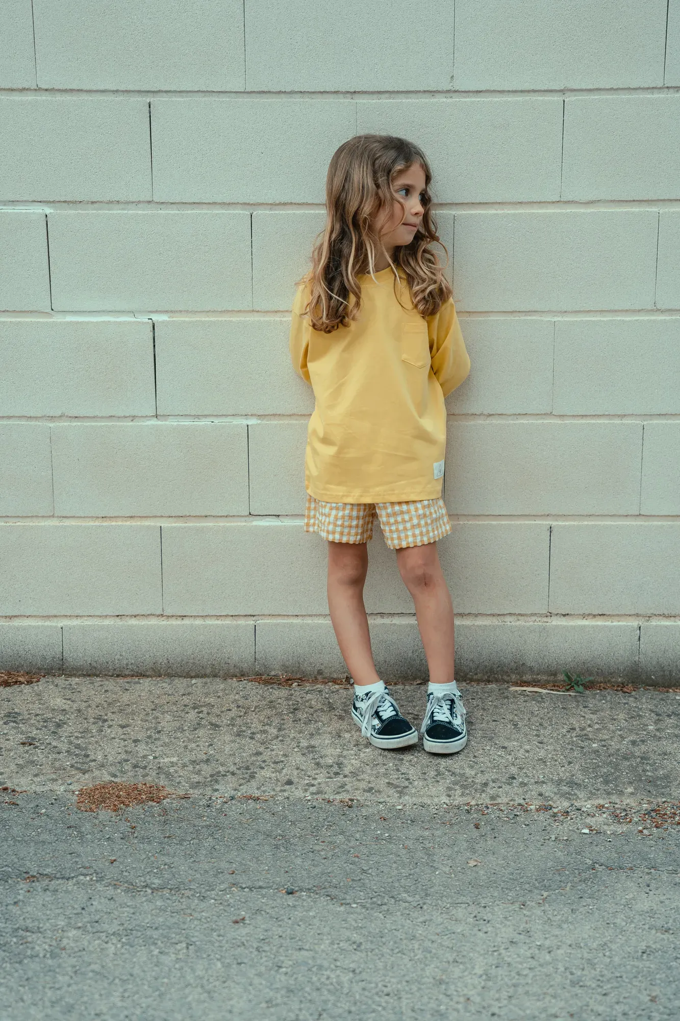 Pantalón Corto Vichy Amarillo