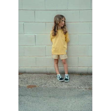 Pantalón Corto Vichy Amarillo