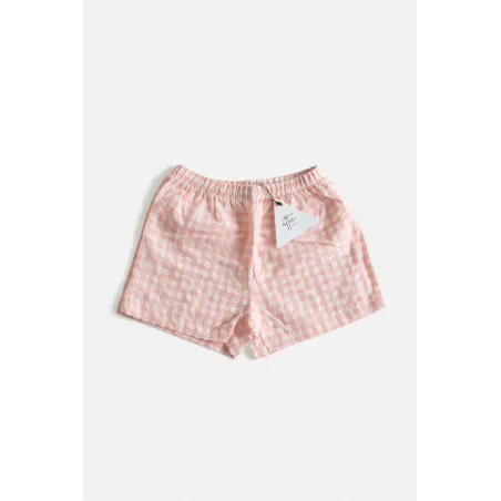 Pantalón Corto Vichy Rosa