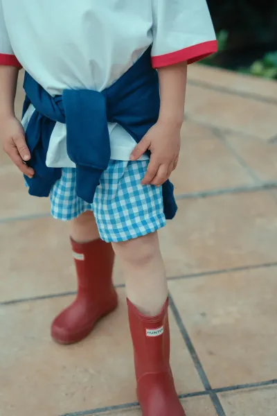 Pantalón Corto Vichy Azul