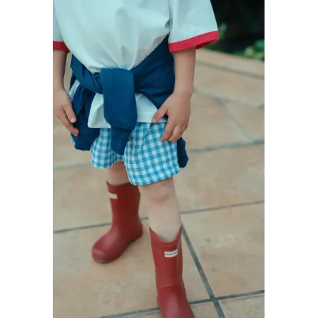Pantalón Corto Vichy Azul