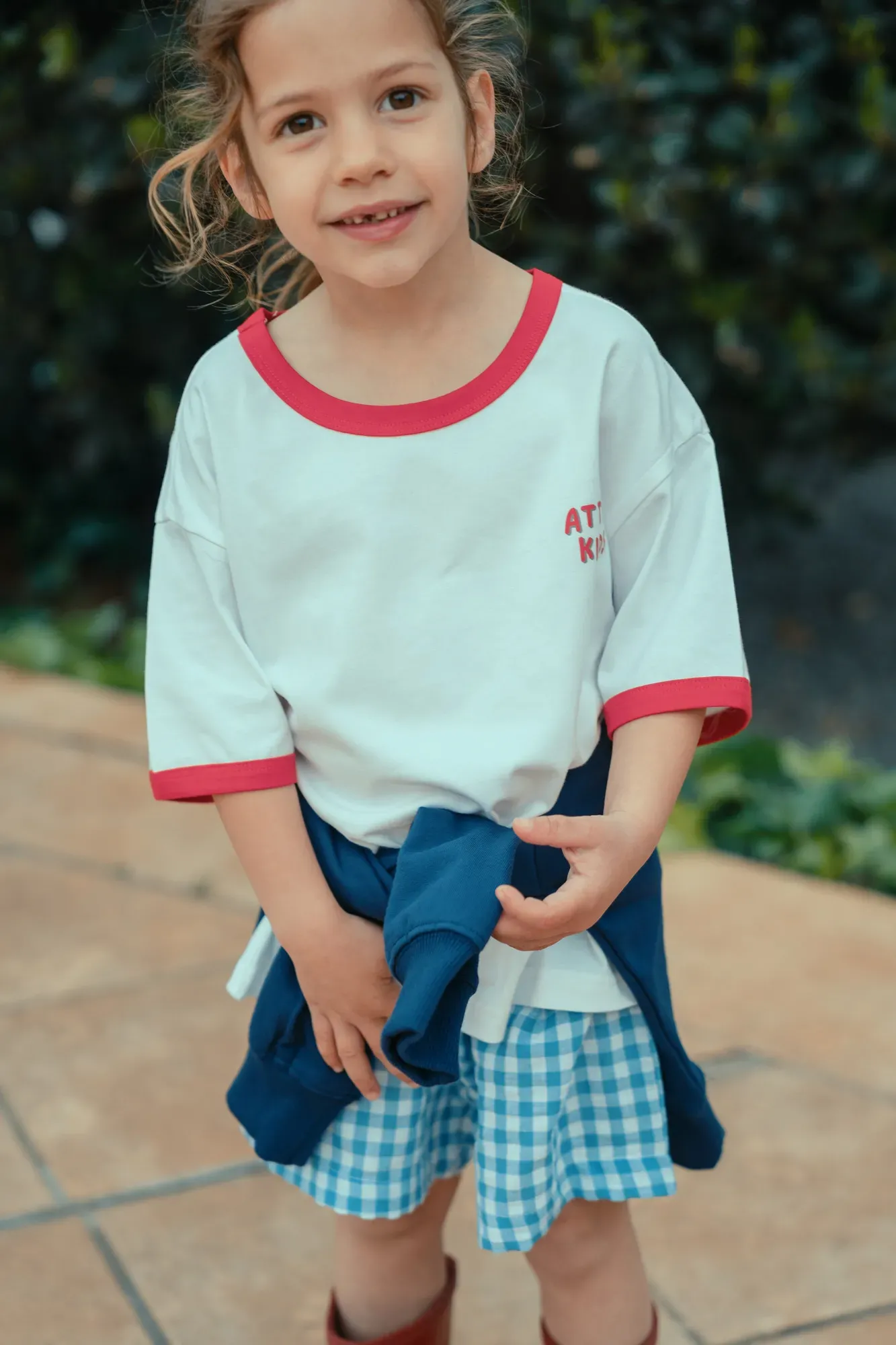 Pantalón Corto Vichy Azul