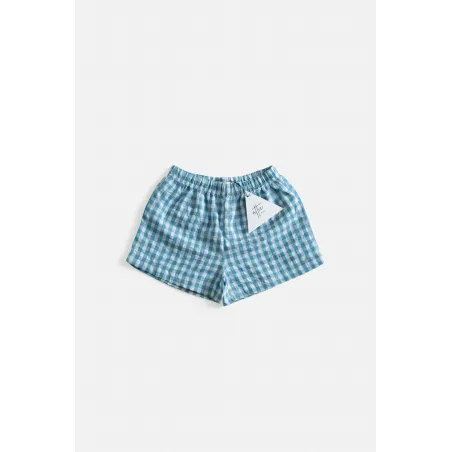 Pantalón Corto Vichy Azul
