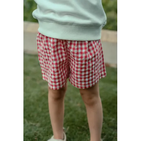 Pantalón Corto Vichy Rojo