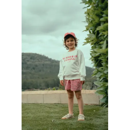 Pantalón Corto Vichy Rojo