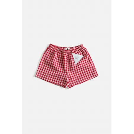 Pantalón Corto Vichy Rojo