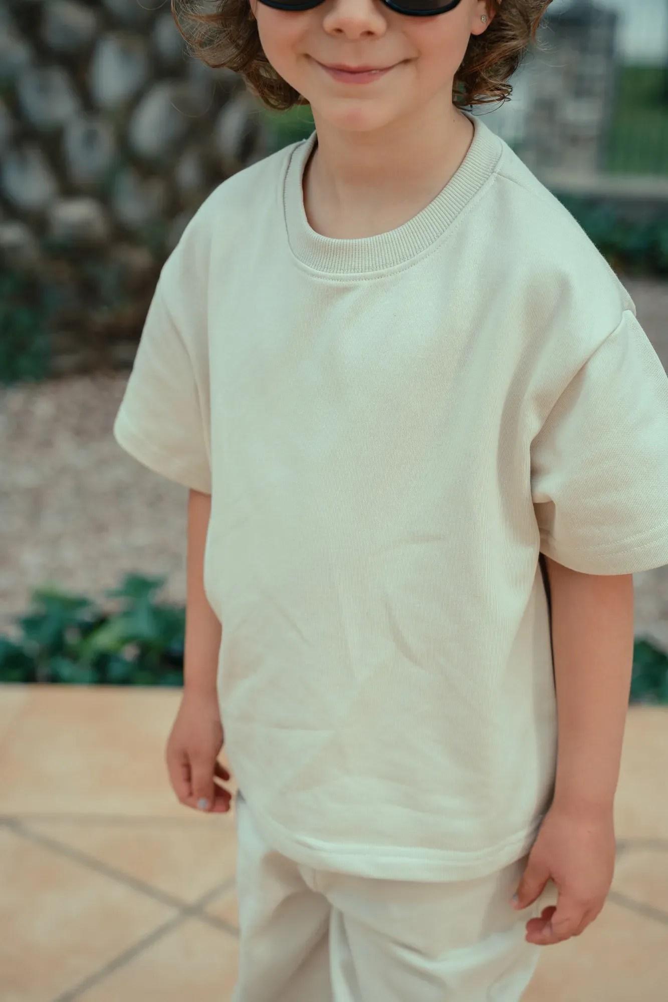 Camiseta Lisa Oversize Beige
