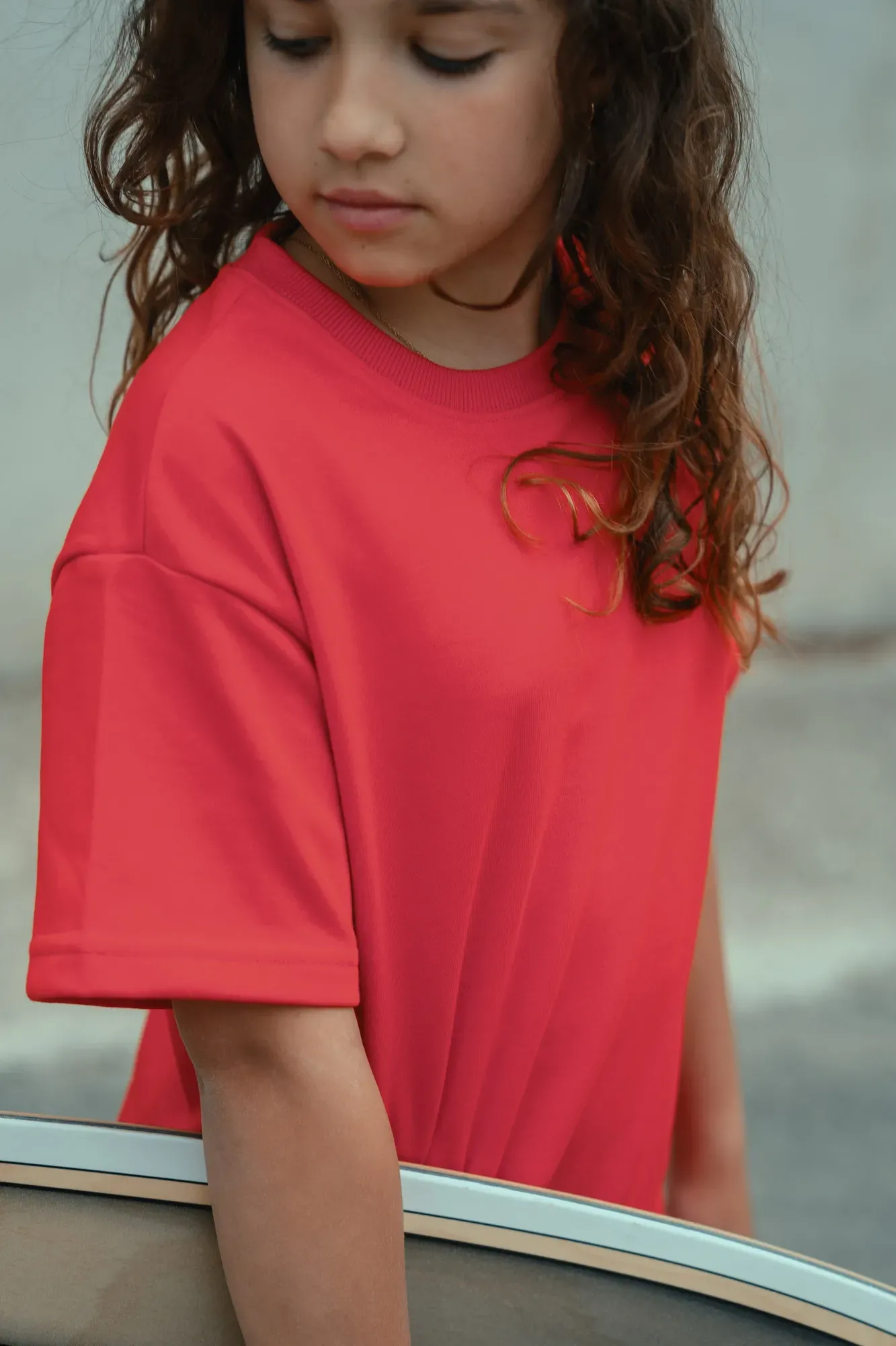 Camiseta Lisa Oversize Roja
