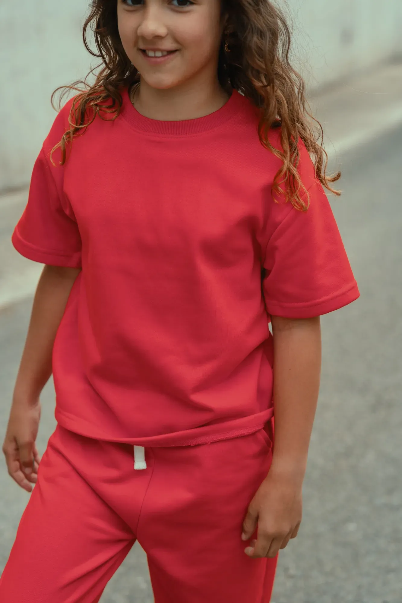 Camiseta Lisa Oversize Roja