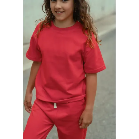 Camiseta Lisa Oversize Roja