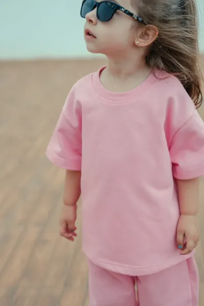 Camiseta Lisa Oversize Rosa